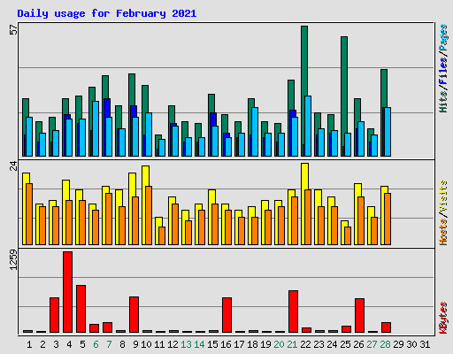 Daily usage for February 2021