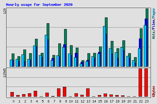 Hourly usage for September 2020