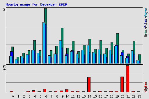 Hourly usage for December 2020